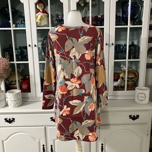 Floral Tunic Dress Long Sleeve Sz Small Viamor - Picture 6 of 9